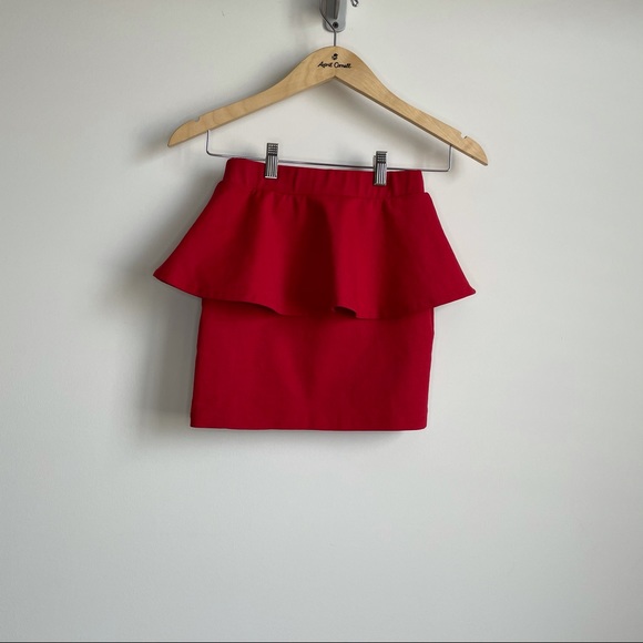 Peplum red skirt size Small - Picture 2 of 5
